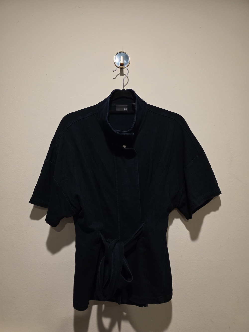 AG Womens Large Dark Navy Short Sleeve Tie-Waist Jacket